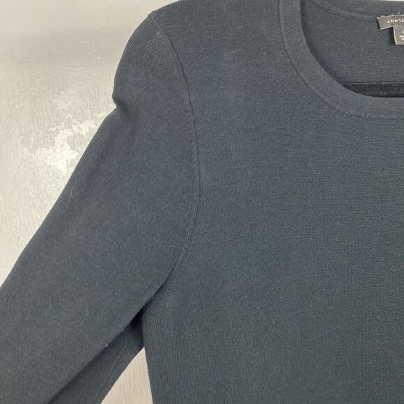 Ann Taylor Black Jersey Long Sleeves Ruffled Midi Dress - Picture 2 of 10